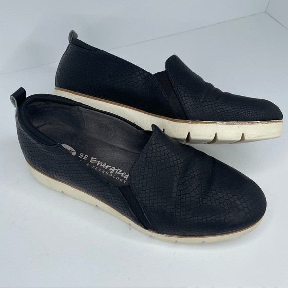 Dr. Scholls Be Energized Wesley Black Womens Size 8M Croc Embossed Comfort Foam - Picture 1 of 13